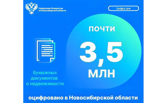 Почти 3,5 млн бумажных документов о недвижимости оцифровано в Новосибирской области 