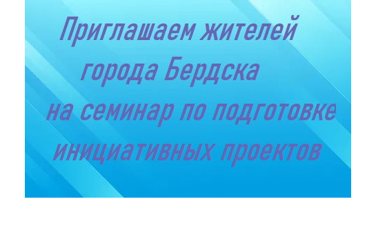 Приглашаем жителей города Бердска на семинар по подготовке инициативных проектов