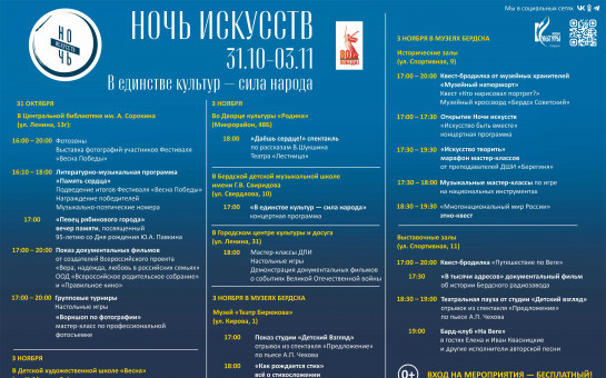 Ночь искусств с 31 октября по 3 ноября